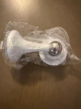 White Door Stop with Chrome Ball Accent